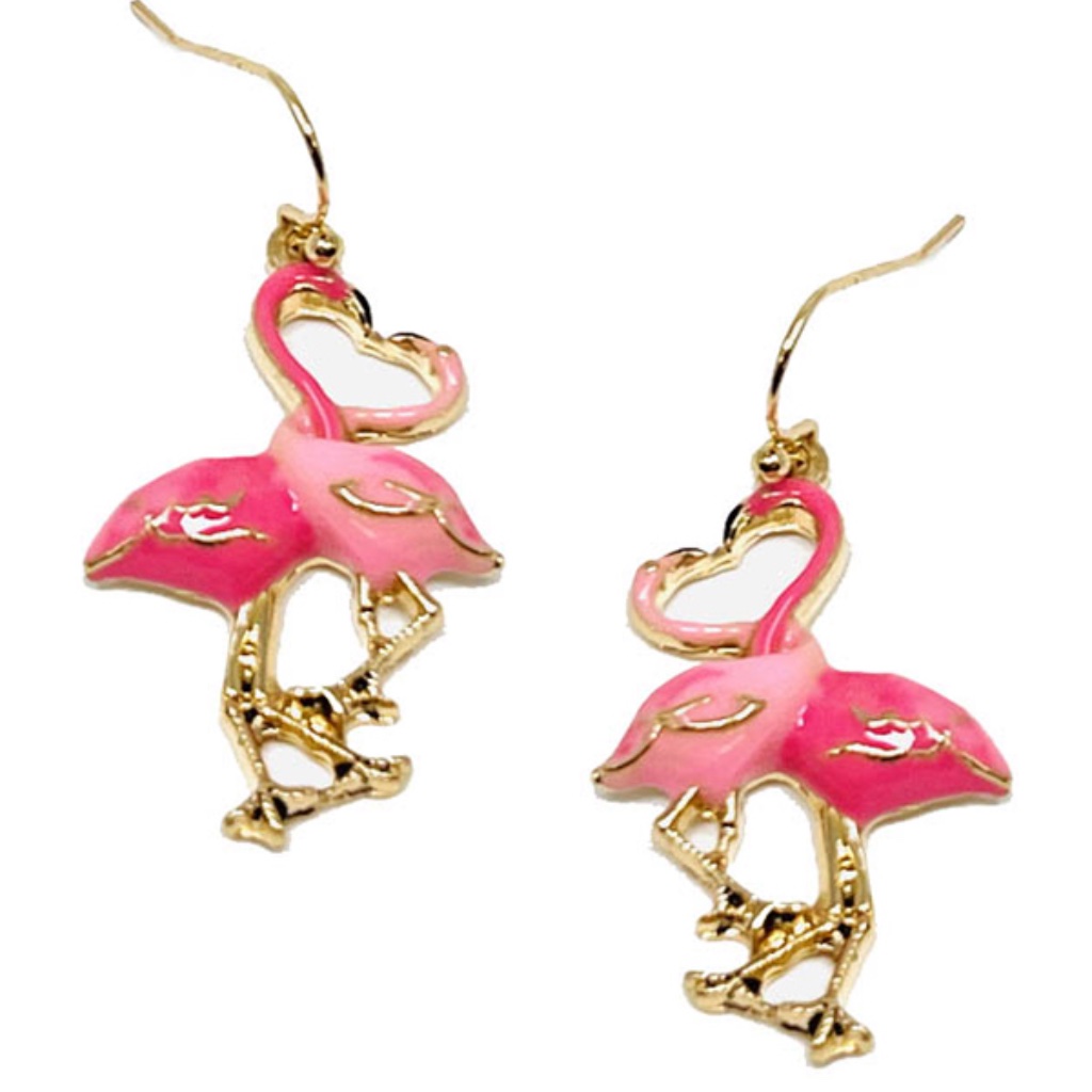 Couple Pink Flamingo Earrings 18$